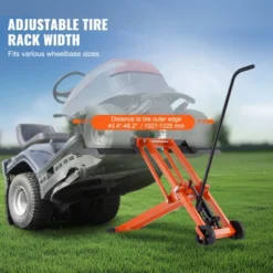 VEVOR Lawn Mower Lift With Hydraulic Jack, 500 Lbs Weight Capacity, Solid Carbon Steel Lawn Mower Lift, Adjustable Movable Lawn Lifter, Orange -Vevor GUEST e19101c0 6985 47fe 96e8 794f2a86b96d