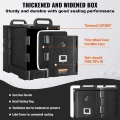 VEVOR Insulated Food Pan Carrier, 81 Qt Hot Box For Catering, Food Box Carrier With Double Buckles, Front Loading Food Warmer With Handles -Vevor GUEST e196d5be 6977 4357 9bcb b98ece8c6ca9