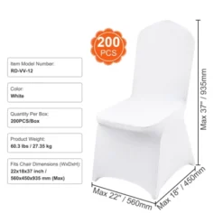 VEVOR Stretch Spandex Folding Chair Covers, Universal Fitted Chair Cover, Removable Washable Protective Slipcovers, (200PCS White) 14 VEVOR Stretch Spandex Folding Chair Covers, Universal Fitted Chair Cover, Removable Washable Protective Slipcovers, (200PCS White) -Vevor GUEST e1c0a01e a958 4e40 b8de 014018676386