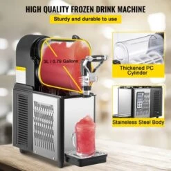 VEVOR Commercial Slushy Machine, 3L Single Tank Frozen Drink Machine, 12 Cups Stainless Steel Margarita Smoothie Frozen Drink Maker, Black -Vevor GUEST e2005937 139a 4bc1 a5db 91ce49a84a12