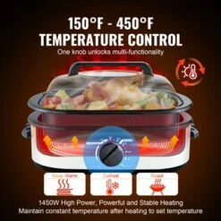 VEVOR Electric Roaster Oven, 22 QT Turkey Roaster Oven With Self-Basting Lid, 1450W Roaster Oven With Defrost & Warm Function, Adjustable Temp 11 VEVOR Electric Roaster Oven, 22 QT Turkey Roaster Oven With Self-Basting Lid, 1450W Roaster Oven With Defrost & Warm Function, Adjustable Temp -Vevor GUEST e268661f 5cd4 4409 9ade 7df2740119b5