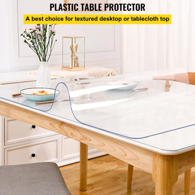 VEVOR Plastic Table Cover 40 X 80 Inch, 1.5 Mm Thick Clear Table Protector, Rectangle Clear Desk Mat, Waterproof & Easy Cleaning, Transparent 6 VEVOR Plastic Table Cover 40 X 80 Inch, 1.5 Mm Thick Clear Table Protector, Rectangle Clear Desk Mat, Waterproof & Easy Cleaning, Transparent - Image 6