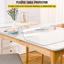 VEVOR Plastic Table Cover 36 X 60 Inch, 1.5 Mm Thick Clear Table Protector, Rectangle Clear Desk Mat, Waterproof & Easy Cleaning, Transparent -Vevor GUEST e2ef1a0f 2593 425f 8e06 957d501fba43 5