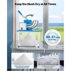 VEVOR Commercial Ice Crusher 661LBS/H, 350W Electric Snow Cone Machine With 4 Blades, 2000RPM Stainless Steel Shaved Ice Machine , Blue -Vevor GUEST e2f0e03e dce6 4a47 8e72 704c2e887b9b
