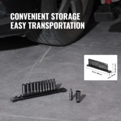VEVOR 1/4" Drive Impact Socket Set,14 Piece Deep Socket Set Metric 4-15mm, 6 Point Cr-Mo Alloy Steel For Auto Repair, Easy-to-Read Size Markings,BLACK -Vevor GUEST e32240cc 8a80 4699 8d7b a95099532567