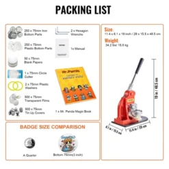 VEVOR Button Maker Machine, 75 Mm (3 Inch) Badge Punch Press Kit, Children DIY Gifts Pin Maker, Button Making Supplies, Orange -Vevor GUEST e3e7431e 6518 48e0 a6da 4343a72ba647