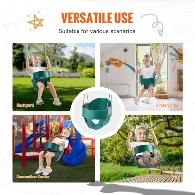 VEVOR Toddler Swing Seat, High Back Full Bucket Baby Swing Seat With Coated Chains And Carabiners, Support 150 Lbs Baby Outdoor Swing 5 VEVOR Toddler Swing Seat, High Back Full Bucket Baby Swing Seat With Coated Chains And Carabiners, Support 150 Lbs Baby Outdoor Swing - Image 5