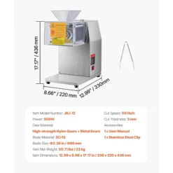 VEVOR Meat Cutter Machine, 850W Meat Slicer, 551 Lb/h Commercial Meat Cutting Machine Stainless Steel, 5 Mm Thickness, Detachable Blades, Silver -Vevor GUEST e40d624b c95d 4f80 8474 3399b0c8bcb2