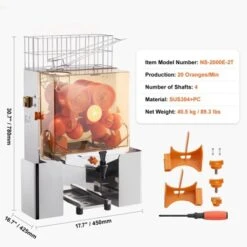 VEVOR Commercial Orange Juicer Machine, 120W Automatic Juice Extractor With Water Tap, Stainless Steel Orange Squeezer 20 Oranges/Minute -Vevor GUEST e44c7bf4 2ae7 4abe bc75 caec13dd3953