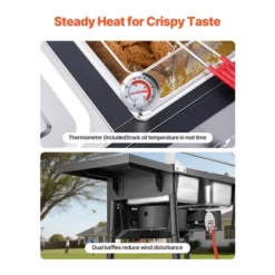 VEVOR Outdoor Propane Deep Fryer, Dual-Tank 8QTx2 Commercial Fryer, Stainless Steel Cooker With Foldable Platform, Dual Basket, Black -Vevor GUEST e4b62be4 91d8 4309 86cc 0c1a4169eba7