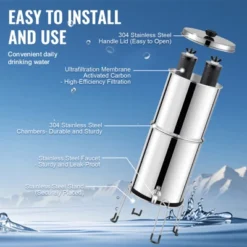 VEVOR Gravity-fed Water Filter System, 2.25G 304 Stainless-Steel Countertop Water Filtration System, Reduces Lead And Up To 99% Of Chlorine -Vevor GUEST e57f2947 c19b 4645 b852 9ac7fc940319