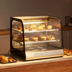 VEVOR 2-Tier Commercial Food Warmer Display, 850W Food Display Warmer W/ Tempered Glass And Steam Heating, Temperature Control, 111L Large Capacity