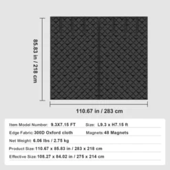 VEVOR Garage Door Screen For Winter, 9x7FT, Garage Door Insulation Kit, Magnetic Thermal Insulated Door Curtain With 300D Oxford Fabric, Black -Vevor GUEST e67c3f9c b7d0 43b4 b39a 302ebf6028a7