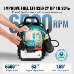 VEVOR Backpack Leaf Blower, 63CC 2-Cycle Gas Leaf Blower With 1.89L Fuel Tank, 1110CFM Air Volume 220MPH Speed, Ideal For Lawn Care -Vevor GUEST e6be16cb a8be 4f5c 8977 f0d073d9c885