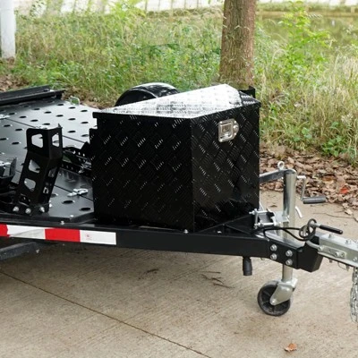 VEVOR Trailer Tongue Box, Aluminum Alloy Diamond Plate Tongue Box Tool Chest, Heavy Duty Trailer Box Storage With Lock And Keys, 29"x16.2"x18" 1 VEVOR Trailer Tongue Box, Aluminum Alloy Diamond Plate Tongue Box Tool Chest, Heavy Duty Trailer Box Storage With Lock And Keys, 29"x16.2"x18"