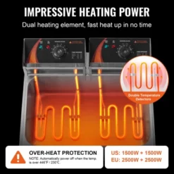 VEVOR Commercial Deep Fryer, 3000W Electric Turkey Fryer With 3 Baskets, Large Capacity 18Qt / 17L Stainless Steel Countertop Single Oil Fryer -Vevor GUEST e7020cc4 63e6 477f b451 e03bf0983f03