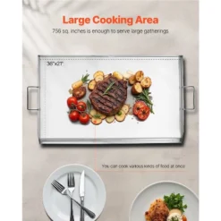 VEVOR Stainless Steel Griddle, 36x22 Inch Universal Flat Top Rectangular Plate, Gas Grill Griddle For BBQ Grill, Teppanyaki, Silver -Vevor GUEST e73bfc3a 825a 47ff 8c2f 4cffa3564e8c