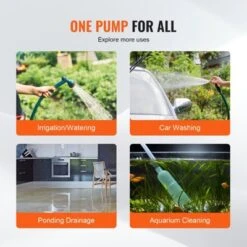 VEVOR Water Transfer Pump, 120V AC 360 GPH 1/10 HP, Portable Electric Utility Pump With 6 Ft Suction Hose Kit, Carbon Brushes, Impeller, Orange -Vevor GUEST e7a2ce93 b129 47ac 93a5 4545feaf4504 1