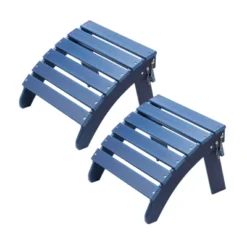 VEVOR Adirondack Ottoman Set Of 2, 18.7L X 18.9W X 13.8H Inch HDPE Plastic Folding Adirondack Ottoman, Weather-Resistant Foot Rest, Blue -Vevor GUEST e7f9faf2 0467 421e 991d d2b1b47ffc2d
