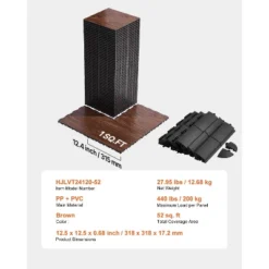 VEVOR Dance Floor Tiles, 12.4 X 12.4 In 52 Piece Interlocking Dance Flooring, Portable Dance Practice Floor With Cushioned Base -Vevor GUEST e83b1822 5fab 4b83 80a9 4b3bbe953ed1