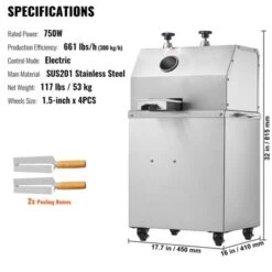 VEVOR Electric Sugar Cane Juicer, 750W Sugarcane Juicer Machine With 661LBS/H High Output, 3 Stainless Steel Rollers, 2.4" Large Inlet -Vevor GUEST e8b1c55d a5b2 4686 b3a8 af07fa1ddffa