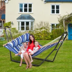 VEVOR Universal 2 Person Hammock Stand, Adjustable Heavy Duty 450 Lbs Capacity Hammock Stand Fits 6.9-12.8 Ft Hammocks For Outdoor And Indoor