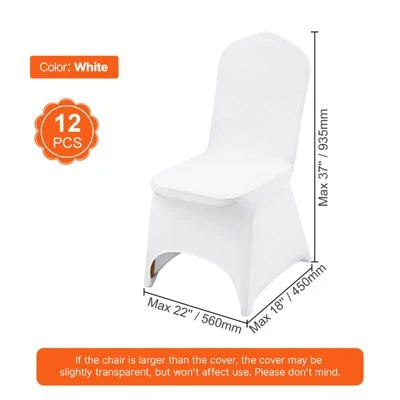 VEVOR Stretch Spandex Folding Chair Covers, Universal Fitted Chair Cover, Removable Washable Protective Slipcovers, (12PCS White) 7 VEVOR Stretch Spandex Folding Chair Covers, Universal Fitted Chair Cover, Removable Washable Protective Slipcovers, (12PCS White) - Image 7