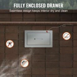 VEVOR 14x8.5Inch Outdoor Kitchen Drawers Stainless Steel, Flush Mount Double Drawers,14W X 8.5H X 23D Inch,with Stainless Steel Handle,Silver -Vevor GUEST ea301cea 960f 4ecb 8363 e8e209739392