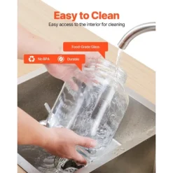 VEVOR Beverage Dispenser, 3 Pack 1 Gallon Drink Dispensers For Parties, Glass Juice Dispenser With Wood Stand, Stainless Steel Spigot,Infuser, Clear -Vevor GUEST ea47e47d d4f8 4ccf 8ee4 77237a1b5af3