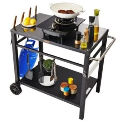 VEVOR Outdoor Grill Dining Cart With Double-Shelf, BBQ Movable Food Prep Table, Multifunctional Iron Table Top, Portable Modular Carts For Pizza Oven 15 VEVOR Outdoor Grill Dining Cart With Double-Shelf, BBQ Movable Food Prep Table, Multifunctional Iron Table Top, Portable Modular Carts For Pizza Oven -Vevor GUEST ead8626c 64ff 4db7 8445 b8620f62f4b5