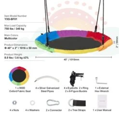 VEVOR Tree Swing, 40 Inch Saucer Swing, 750lbs Weight Capacity, 900D Oxford Fabric Swing Seat With 2 Tree Hanging Straps -Vevor GUEST eb36b128 d608 409f 9431 68bfcd30263e