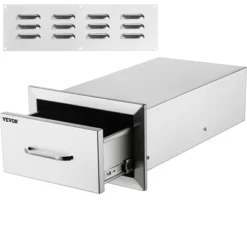 VEVOR 14x8.5Inch Outdoor Kitchen Drawers Stainless Steel, Flush Mount Double Drawers,14W X 8.5H X 23D Inch,with Stainless Steel Handle,Silver -Vevor GUEST eb753eea c0ed 402d 86ae aa38e931ea1e