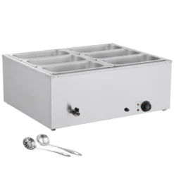 VEVOR Commercial Food Warmer, 1500W Electric Stainless Steel Steam Food Warmer With Lid, 6-Pan Fast Heating Countertop Buffet Bain Marie, Silver -Vevor GUEST eb7cf1e5 0e35 45ea 9ffc 8f0b05a6e42d