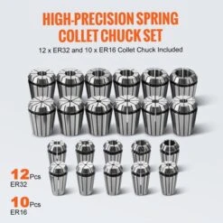 VEVOR CAT40 Collet Holder ER 16/32 Collet Set, 35 PCs, SLN FMB ER16/32 APU Tool Holders Spring Steel Collet Chucks With 10 Pull Studs And 3 Wrenches -Vevor GUEST eb957b15 13e1 4237 b8ce 3639ebc673c8