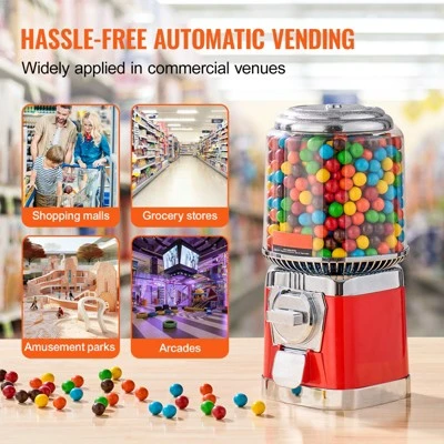VEVOR Gumball Machine For Kids, 16"H Home Candy Vending Machine, PC Round Gumball Dispenser, Bubble Gum Machine For Game Stores 6 VEVOR Gumball Machine For Kids, 16"H Home Candy Vending Machine, PC Round Gumball Dispenser, Bubble Gum Machine For Game Stores - Image 6