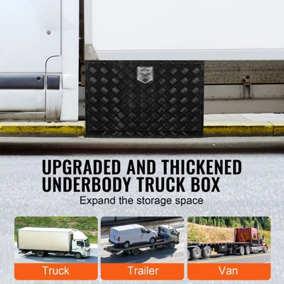 VEVOR Underbody Truck Box, 48" X 24" X 24" Pickup Storage Box, Heavy Duty Aluminum Diamond Plate Tool Box With Lock And Keys 2 VEVOR Underbody Truck Box, 48" X 24" X 24" Pickup Storage Box, Heavy Duty Aluminum Diamond Plate Tool Box With Lock And Keys - Image 2