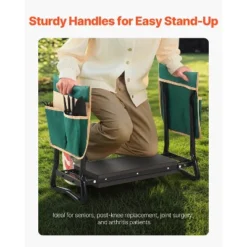 VEVOR Garden Kneeler And Seat, 8 In Wide Kneeling Pad, Heavy Duty Garden Kneeling Stool, Folding Garden Seat With 2 Tool Bags, Black&Green -Vevor GUEST ec75a4ea 8383 4e86 9fff 328244e2039c