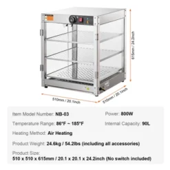 VEVOR 3-Tier Commercial Food Warmer Display, 800W Food Display Warmer With Light, 86℉~185℉ Temperature Control, 90L Large Capacity 14 VEVOR 3-Tier Commercial Food Warmer Display, 800W Food Display Warmer With Light, 86℉~185℉ Temperature Control, 90L Large Capacity -Vevor GUEST ec91c7f8 c6f4 47f6 b42b fd8dffa6957d