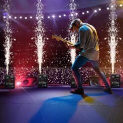 VEVOR Cold Spark Machine, 4 Pack 500W Output Fireworks Controllers, 6.6-13ft Adjustable Height, With Advanced DMX System, Screen, Black