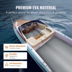 VEVOR Boat Flooring, EVA Foam Boat Decking 94.5" X 45.7", Non-Slip Self-Adhesive Flooring, 29.9 Sq.ft Marine Carpet For Boats, Yacht, Pontoon,Gray -Vevor GUEST ecb31d91 ca20 43d1 a480 05bcafde6e9e