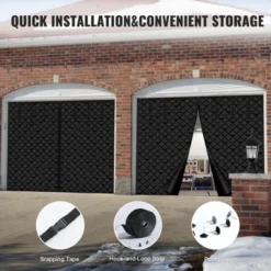 VEVOR Garage Door Screen For Winter, 8x7FT, Garage Door Insulation Kit, Magnetic Thermal Insulated Door Curtain With 300D Oxford Fabric, Black 13 VEVOR Garage Door Screen For Winter, 8x7FT, Garage Door Insulation Kit, Magnetic Thermal Insulated Door Curtain With 300D Oxford Fabric, Black -Vevor GUEST ecff5d75 2054 418f ac03 b6c33252fbbc 1