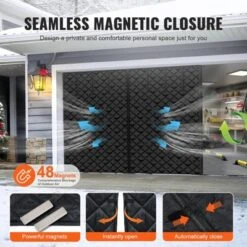 VEVOR Garage Door Screen For Winter, 8x7FT, Garage Door Insulation Kit, Magnetic Thermal Insulated Door Curtain With 300D Oxford Fabric, Black 11 VEVOR Garage Door Screen For Winter, 8x7FT, Garage Door Insulation Kit, Magnetic Thermal Insulated Door Curtain With 300D Oxford Fabric, Black -Vevor GUEST ee0a72aa 4ed6 4ace b394 8254766fe92c