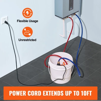 VEVOR Tankless Water Heater Flushing Kit, Includes Efficient Pump & 3.7 Gallon Pail & 2 Hoses, Wrench And Adapter For Quick Install, Orange 3 VEVOR Tankless Water Heater Flushing Kit, Includes Efficient Pump & 3.7 Gallon Pail & 2 Hoses, Wrench And Adapter For Quick Install, Orange - Image 3