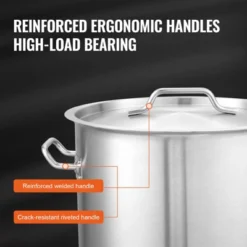 VEVOR Stainless Steel Stockpot, 42 Quart Large Cooking Pots, Cookware Sauce Pot With Basket, Lid, And Handle, Heavy Duty Grade Stock Pot, Silver -Vevor GUEST eef617e0 be04 4aeb 98f9 6a7dfc711b3a