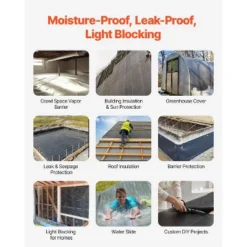 VEVOR Plastic Sheeting Heavy Duty 10' X 100', 6 Mil Thick Plastic Sheeting Roll, Plastic Drop Cloth Painters Tarp, Polyethylene Covering -Vevor GUEST ef0cbef0 f3d2 4302 bafa f4073ca99782 1