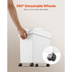 VEVOR Rice Storage Container, 5.2Gallon/20L X3 Capacity Large Dog Food Dispenser Bin, 3 Scoops, And Airtight Lid, 3 Pack, White -Vevor GUEST ef5cefe2 3da6 4d50 82cf 992340198672