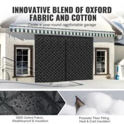 VEVOR Garage Door Screen For Winter, 10x8FT, Garage Door Insulation Kit, Magnetic Thermal Insulated Door Curtain With 300D Oxford Fabric, Black -Vevor GUEST ef8343af 6460 49c0 ae13 02cbe3f179c5