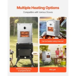 VEVOR Foldable Camping Oven, Stainless Steel Portable Camping Stove, With 3 Tier Grill, Handle And Thermometer, Use With Wood Burning Fire, Silver 10 VEVOR Foldable Camping Oven, Stainless Steel Portable Camping Stove, With 3 Tier Grill, Handle And Thermometer, Use With Wood Burning Fire, Silver -Vevor GUEST efbd9177 466b 42e3 b101 a0c1ecba04f9