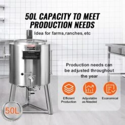 VEVOR Milk Pasteurizer 50L, Commercial Milk Pasteurization Machine, Food Grade 304 Stainless Steel, Professional Pasteurization, Silver 11 VEVOR Milk Pasteurizer 50L, Commercial Milk Pasteurization Machine, Food Grade 304 Stainless Steel, Professional Pasteurization, Silver -Vevor GUEST efe6cbdd d9ef 4e3f a204 48ef9d896aef