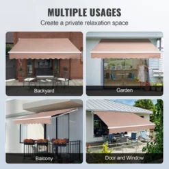 VEVOR Manual Retractable Awning, 10 X 8 Ft Outdoor Patio Awning Retractable Sun Shade,Polyester Patio Door Window Awning Sunshade Shelter -Vevor GUEST f08a5566 2620 4e3c b61b d75d33d87e95